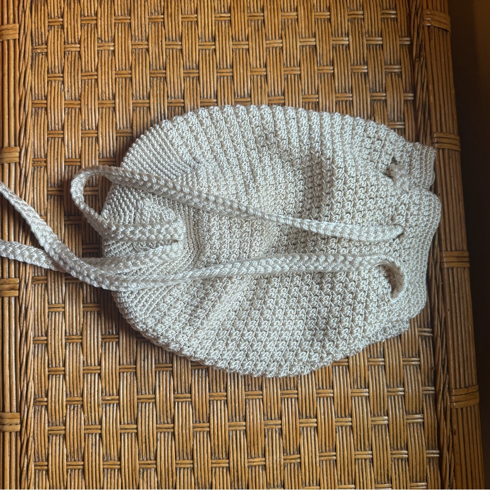 The Sak Ivory Knit Drawstring Bag